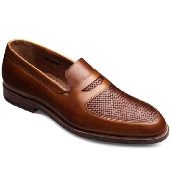 Allen Edmonds Carlsbad Men Leather Weave Penny Loafer Shoes Size 11B - Picture 1 of 14